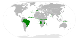 Pays et régions où le  portugais est la langue officielle