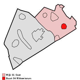 Localisation de Wittewierum dans la commune de Ten Boer
