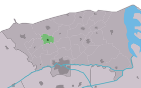 Localisation de Hantum dans la commune de Dongeradeel