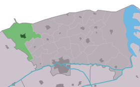 Localisation de Holwerd dans la commune de Dongeradeel