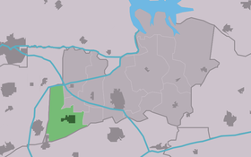 Localisation de Kollumerzwaag dans la commune de Kollumerland en Nieuwkruisland