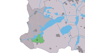 Localisation de Hemelum dans la commune de Súdwest Fryslân