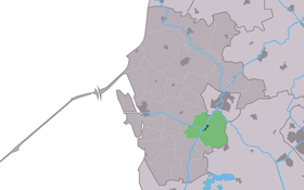 Localisation de Tjerkwerd dans la commune de Súdwest Fryslân