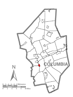 Map of Catawissa, Columbia County, Pennsylvania Highlighted.png