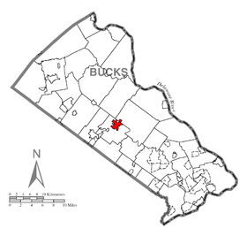 Map of Doylestown, Bucks County, Pennsylvania Highlighted.png
