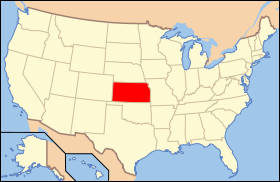 Carte avec le Kansas en rouge.