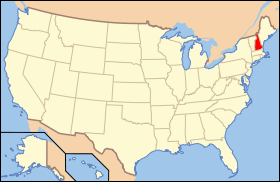 Carte avec le New Hampshire en rouge.