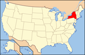 Carte avec le État de New York en rouge.