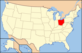Carte avec l'Ohio en rouge.