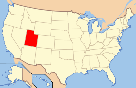 Carte avec l'Utah en rouge.