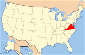 Carte avec la Virginie en rouge.