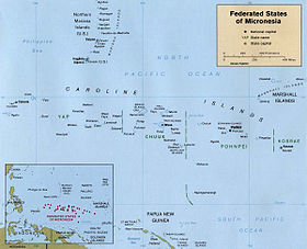 carte : Géographie des États fédérés de Micronésie