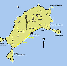 Carte de Porto Santo et des îles voisines.