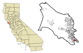 Marin County California Incorporated and Unincorporated areas Belvedere Highlighted.svg