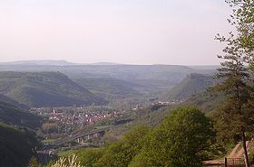 Massiac vu depuis la vallée de l'Alagnonnette