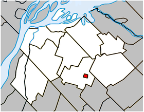 Localisation de la municipalité de village dans la MRC de Pierre-De Saurel
