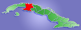 Carte de localisation de la province de Matanzas.
