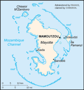 Carte de Mayotte avec ses différentes îles.