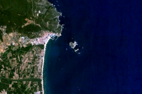 Image satellite des îles Medes.