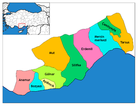 Districts de la province de Mersin (Içel)