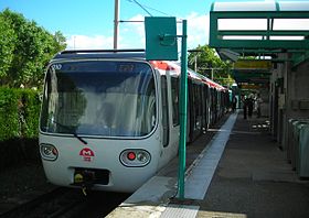 La ligne C du métro, quartier Cuire-le-Haut.