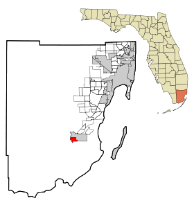 Miami-Dade County Florida Incorporated and Unincorporated areas Florida City Highlighted.svg