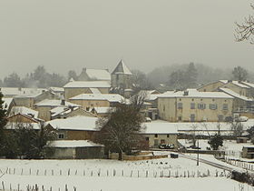Le village de Milhac-de-Nontron sous la neige