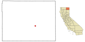 Modoc County California Incorporated and Unincorporated areas Alturas Highlighted.svg