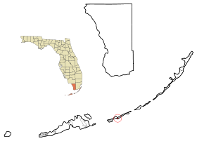 Monroe County Florida Incorporated and Unincorporated areas Key Colony Beach Highlighted.svg