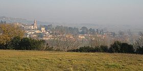 Le village de Montégut vu depuis la « Lande ».