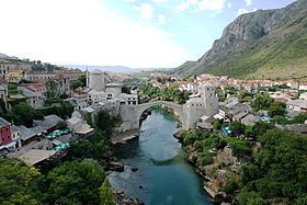 Vue générale du vieux Mostar