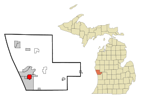 Muskegon County Michigan Incorporated and Unincorporated areas Muskegon Heights Highlighted.svg
