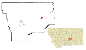 Musselshell County Montana Incorporated and Unincorporated areas Musselshell Highlighted.svg