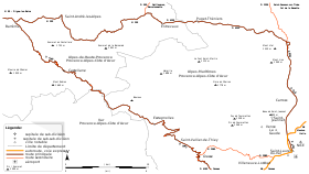Carte de la route nationale 202