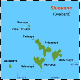 Carte des Sjuøyane avec Rossøya.