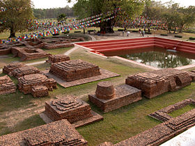 Les ruines du site de naissance de Bouddha