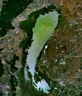 Photo satellite du lac de Neusiedl