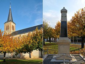 L'église Saint-Jean-Baptiste et le monument aux morts