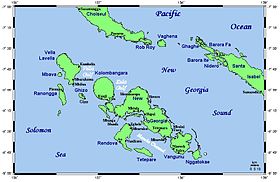 Localisation de Vangunu dans les îles Nouvelle-Géorgie.