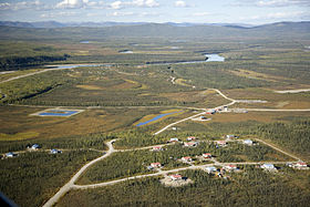 Vue aérienne de New Allakaket