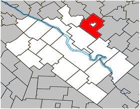 Localisation de la municipalité de paroisse dans la MRC de Drummond