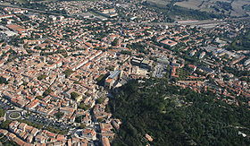 Vue aérienne du centre-ville d'Orange