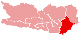 Localisation du Bezirk de Völkermarkt dans le Land autrichien de Carinthie