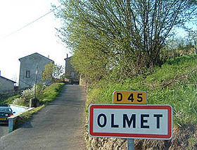 Entrée d'Olmet par la départementale 45.