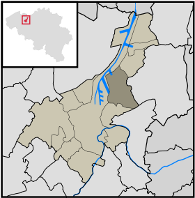 Localisation d'Oostakker au sein de Gand