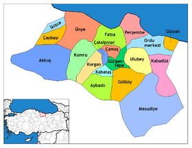 Districts de la province d’Ordu