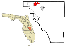 Osceola County Florida Incorporated and Unincorporated areas Kissimmee Highlighted.svg