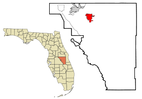 Osceola County Florida Incorporated and Unincorporated areas St. Cloud Highlighted.svg