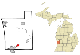 Ottawa County Michigan Incorporated and Unincorporated areas Zeeland Highlighted.svg