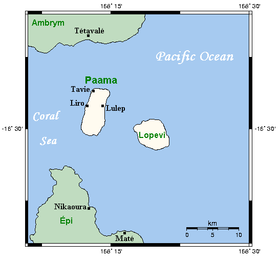 Carte de Paama et Lopevi